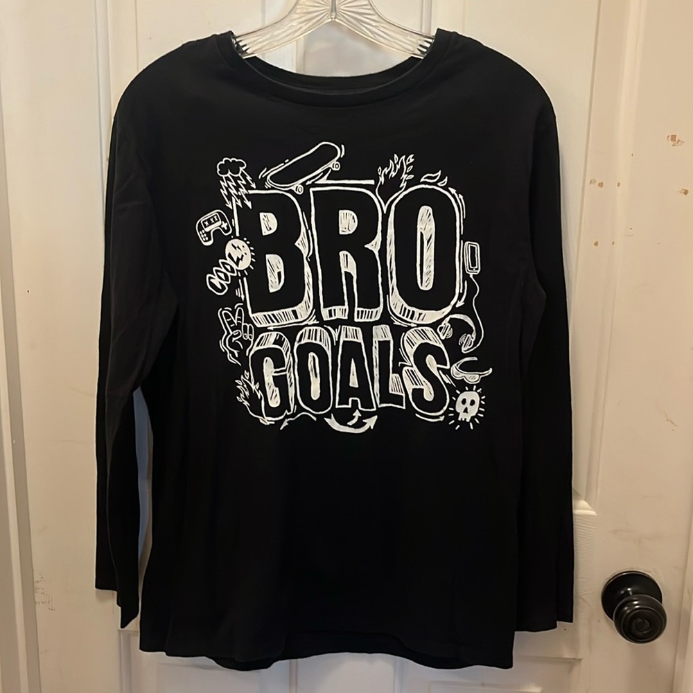 EUC Children’s Place Boy’s “Bro Goals” Graphic Long-Sleeved Tee - Sz XXL/16